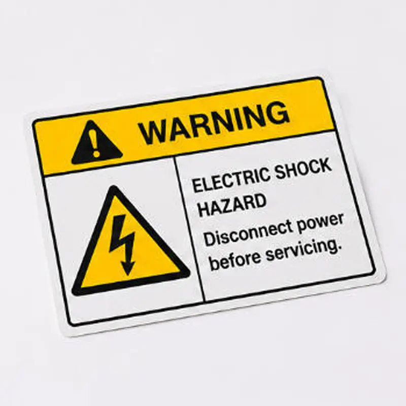 ملصقات تحذيرية مخصصة للسلامة للمعدات الصناعية